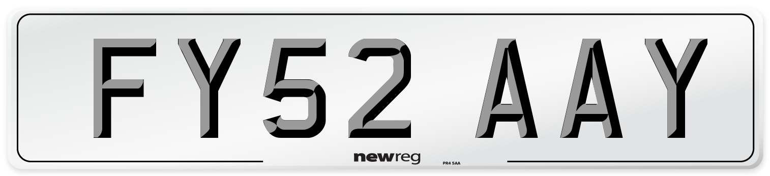 FY52 AAY Number Plate from New Reg